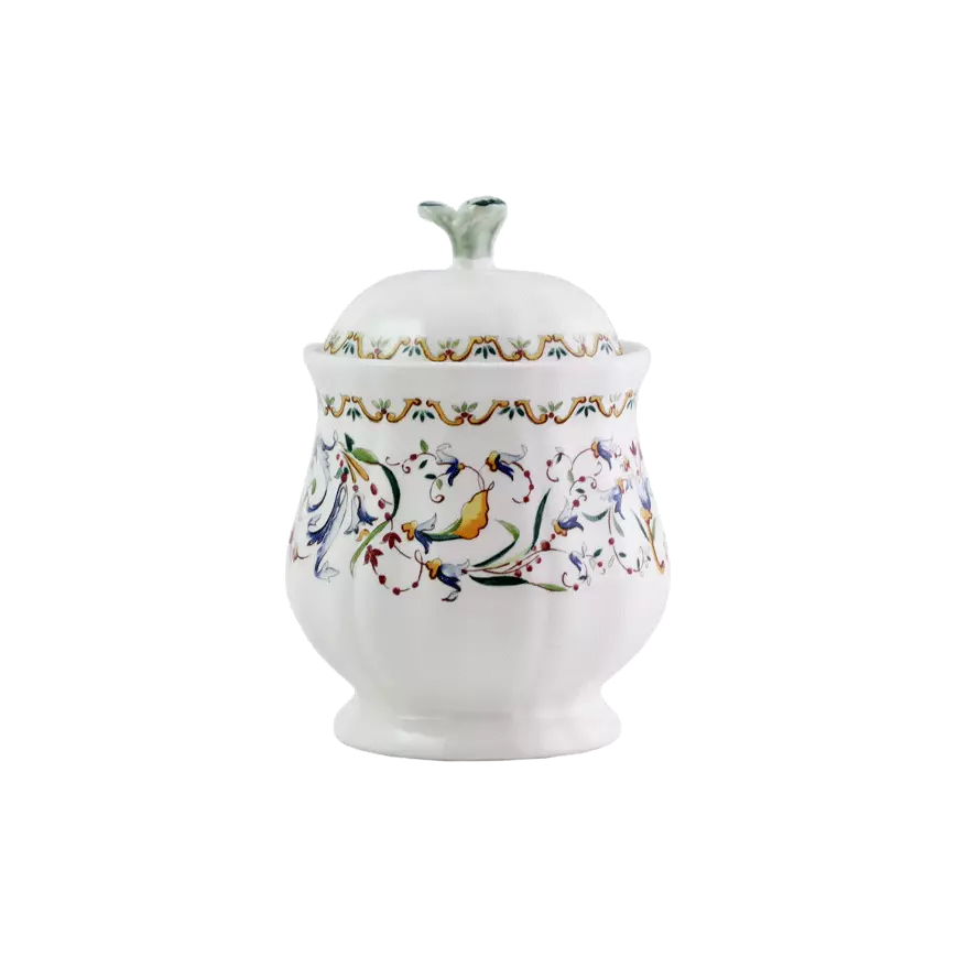Gien Toscana | Sugar Bowl: Fine earthenware with Renaissance floral motif and smooth, glazed finish, perfect for presenting sugar at the table with timeless charm | Tableware & Serveware / Sugar Bowls | 2Jour Concierge, your luxury lifestyle shop