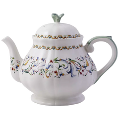 Toscana Earthenware Teapot with Renaissance Floral Motif