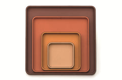 Jane Leather-Covered Wood Tray With Round Corners Square Small