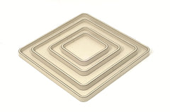 Jane Leather-Covered Wood Tray With Round Corners Square Medium