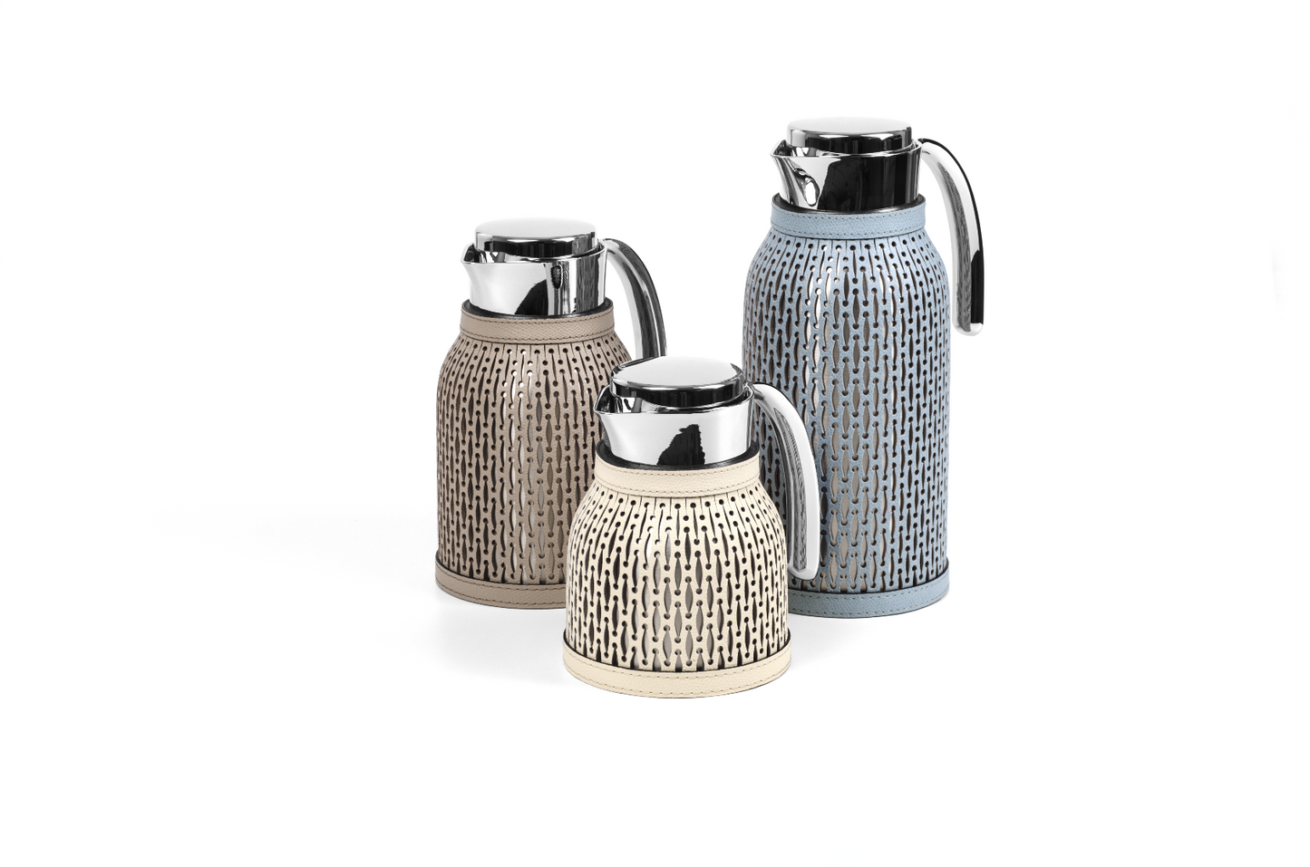 Diana Thermal Carafe by Pinetti | Steel carafe with removable leather cover. Keeps liquids hot for 6 hours and cold for 24 hours. | Tableware and Drinkware | 2Jour Concierge, your luxury lifestyle shop