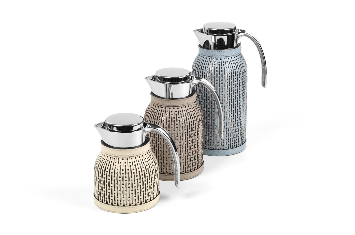 Diana Thermal Carafe by Pinetti | Steel carafe with removable leather cover. Keeps liquids hot for 6 hours and cold for 24 hours. | Tableware and Drinkware | 2Jour Concierge, your luxury lifestyle shop