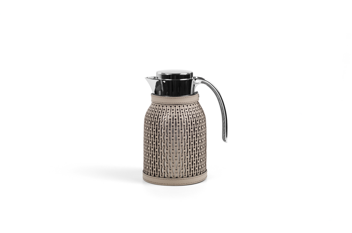 Diana Thermal Carafe by Pinetti | Steel carafe with removable leather cover. Keeps liquids hot for 6 hours and cold for 24 hours. | Tableware and Drinkware | 2Jour Concierge, your luxury lifestyle shop