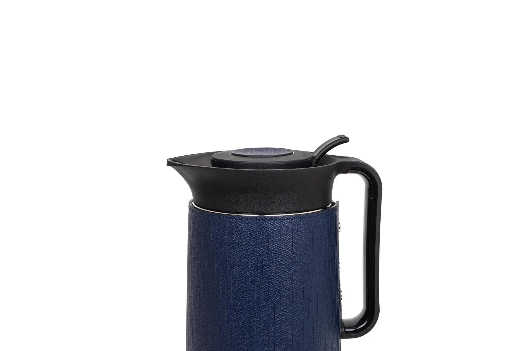 Pinetti Mocha Thermal Carafe | Glass interior with removable leather cover | Keeps beverages hot for 6 hours and cold for 12 hours | Barware and Serveware | 2Jour Concierge, your luxury lifestyle shop