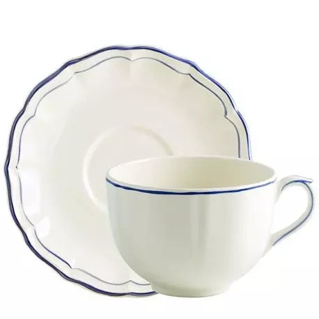 Gien Les Filets | Jumbo Cup & Saucer: Fine earthenware with hand-painted rim and smooth, glazed finish, ideal for generous servings of tea or coffee | Tableware & Serveware / Cups & Mugs | 2Jour Concierge, your luxury lifestyle shop