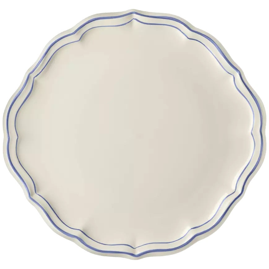 Gien Les Filets | Cake Platter: Fine earthenware with hand-painted rim and smooth, glazed finish, perfect for serving cakes, pastries, or desserts with elegance | Tableware & Serveware / Serving Dishes & Platters | 2Jour Concierge, your luxury lifestyle shop