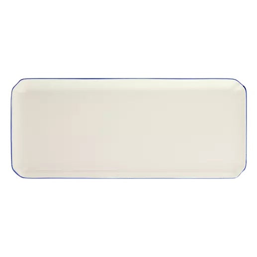 Gien Les Filets | Oblong Serving Tray: Fine earthenware with hand-painted rim and smooth, glazed finish, ideal for presenting appetizers or finger foods | Tableware & Serveware / Serving Dishes & Platters | 2Jour Concierge, your luxury lifestyle shop