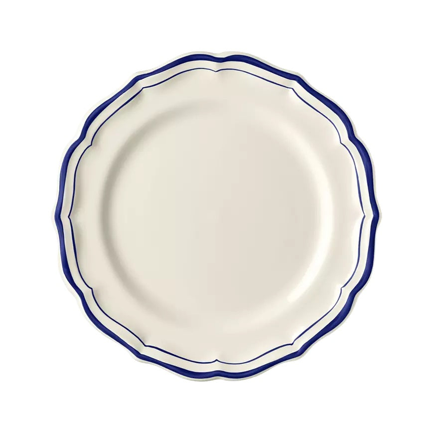 Gien Les Filets | Canape Plate: Fine earthenware with hand-painted rim and smooth, glazed finish, perfect for hors d’oeuvres or cocktail bites | Tableware & Serveware / Plates | 2Jour Concierge, your luxury lifestyle shop