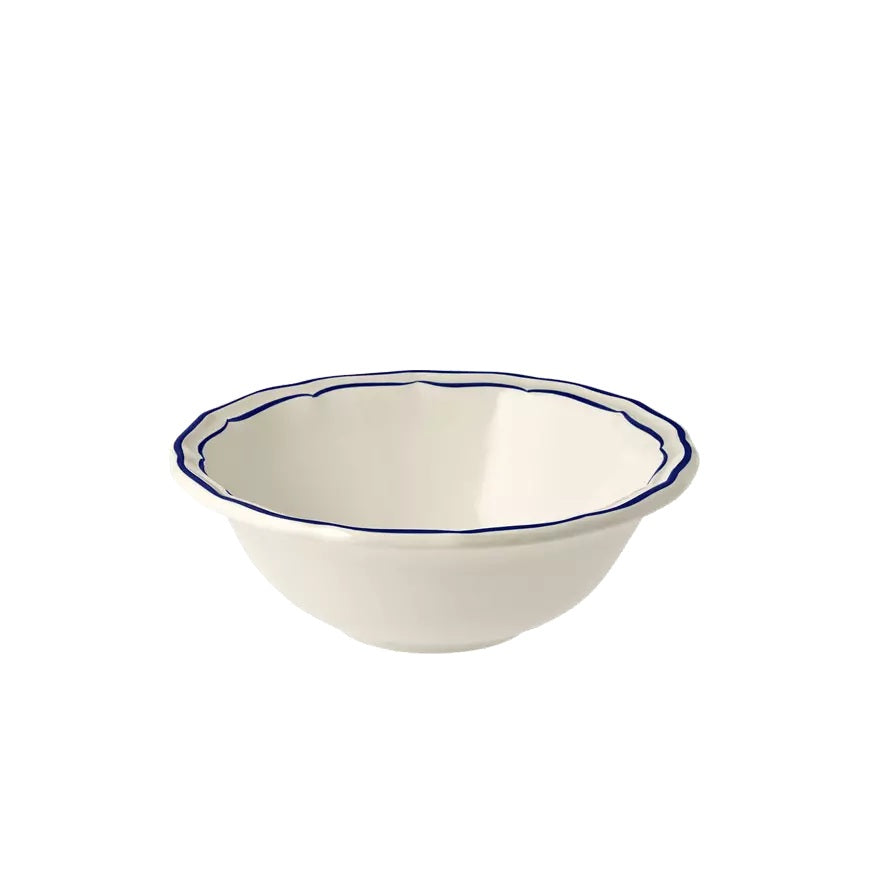 Les Filets Earthenware Cereal Bowl with Hand-Painted Rim