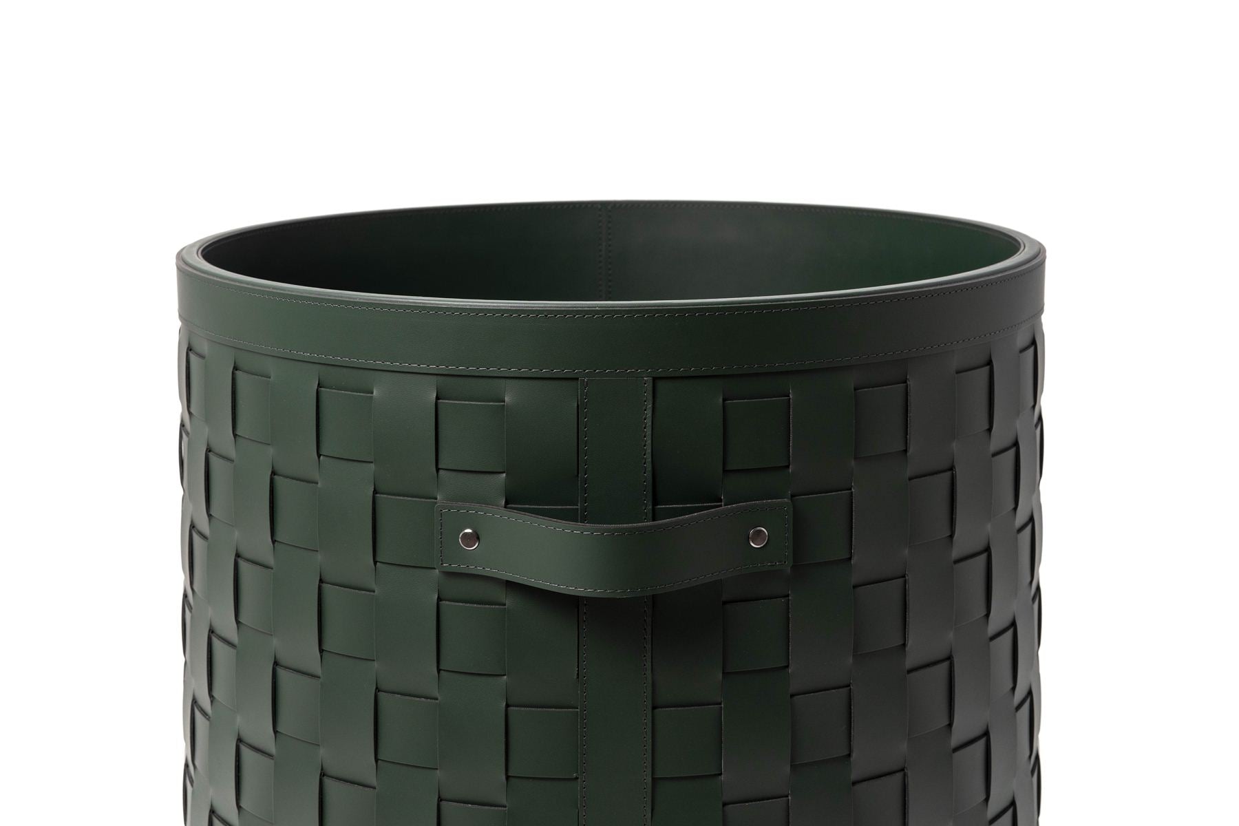 Pinetti wheeled basket | Wooden structure fully covered in regenerated leather — eco-friendly, washable, and highly resistant | Designed with 4 discreet wheels for easy mobility | Ideal for organizing towels, magazines, or other essentials in both indoor and outdoor spaces | A refined and functional storage solution for home, yacht, or SPA use | Home & lifestyle accessories | 2Jour Concierge, your luxury lifestyle shop