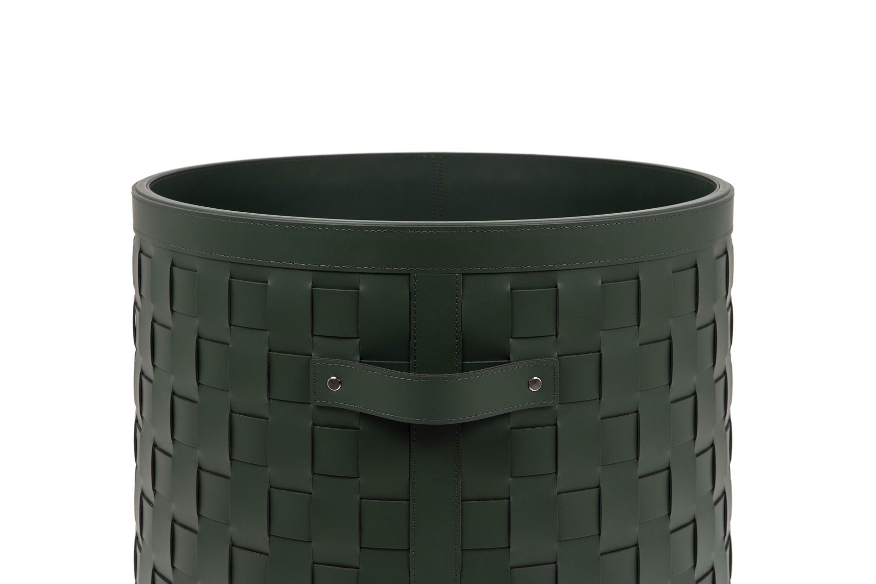 Pinetti wheeled basket | Wooden structure fully covered in regenerated leather — eco-friendly, washable, and highly resistant | Designed with 4 discreet wheels for easy mobility | Ideal for organizing towels, magazines, or other essentials in both indoor and outdoor spaces | A refined and functional storage solution for home, yacht, or SPA use | Home & lifestyle accessories | 2Jour Concierge, your luxury lifestyle shop