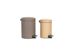 Leather-Covered Metal Pedal Bin