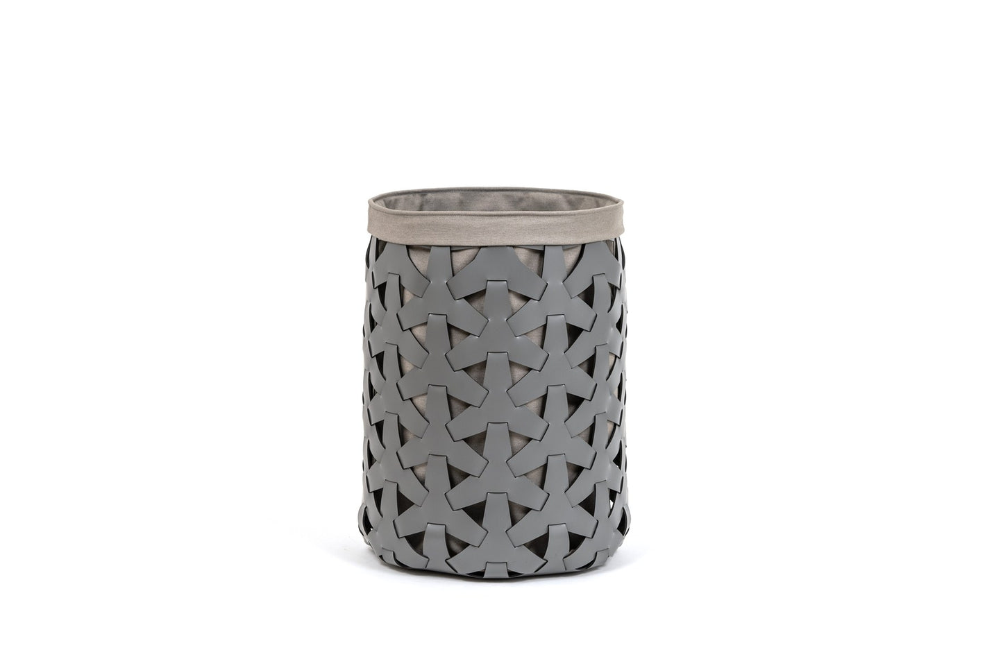 Pinetti Granada basket | Handwoven in eco-friendly, washable, and resistant regenerated leather | Features a removable and washable cotton-linen fabric liner | Suitable for indoor and outdoor use | Ideal as a magazine holder, wood basket, or for storing shoes and towels on yachts, in SPAs, or at home | Available in round or square shapes and various sizes | Home & lifestyle accessories | 2Jour Concierge, your luxury lifestyle shop