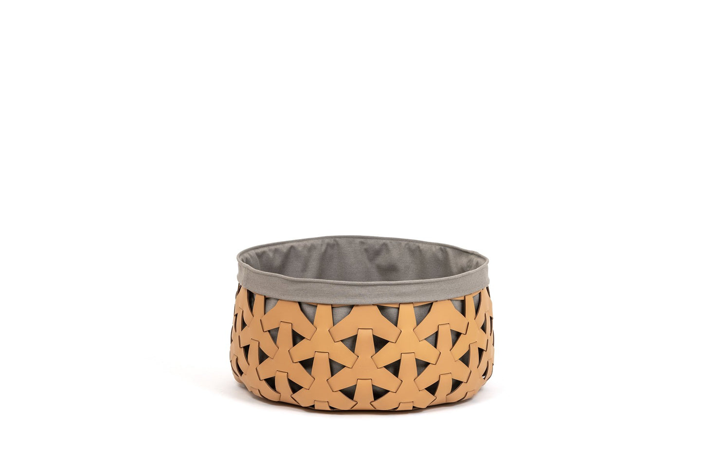 Pinetti Granada basket | Handwoven in eco-friendly, washable, and resistant regenerated leather | Features a removable and washable cotton-linen fabric liner | Suitable for indoor and outdoor use | Ideal as a magazine holder, wood basket, or for storing shoes and towels on yachts, in SPAs, or at home | Available in round or square shapes and various sizes | Home & lifestyle accessories | 2Jour Concierge, your luxury lifestyle shop