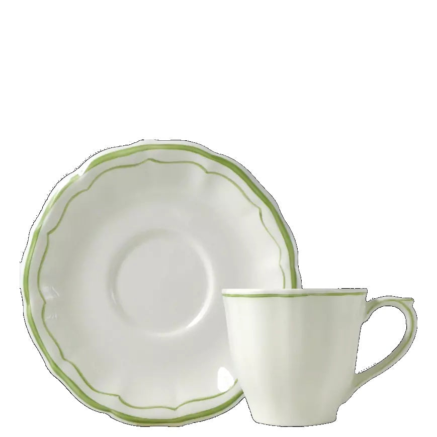Gien Les Filets | US Tea Cup & Saucer: Fine earthenware with hand-painted rim and smooth, glazed finish, ideal for casual or formal tea moments | Tableware & Serveware / Cups & Mugs | 2Jour Concierge, your luxury lifestyle shop