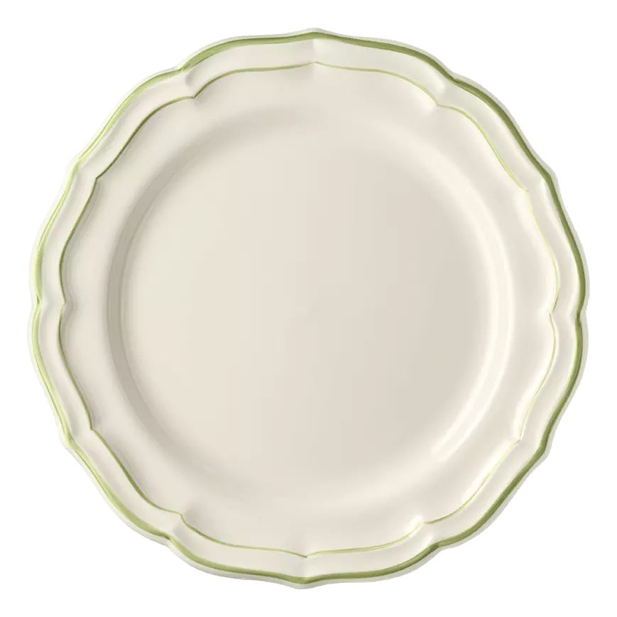 Les Filets Earthenware Dinner Plate with Hand-Painted Rim
