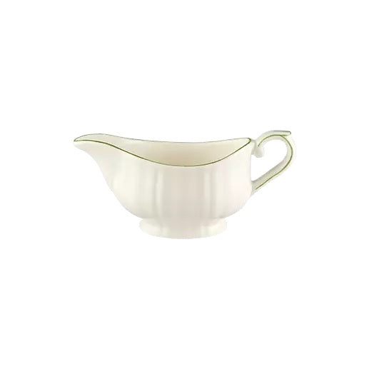 Gien Les Filets | Gravy Boat: Fine earthenware with hand-painted rim and smooth, glazed finish, perfect for serving sauces or gravies in timeless style | Tableware & Serveware / Sauce & Gravy Boats | 2Jour Concierge, your luxury lifestyle shop