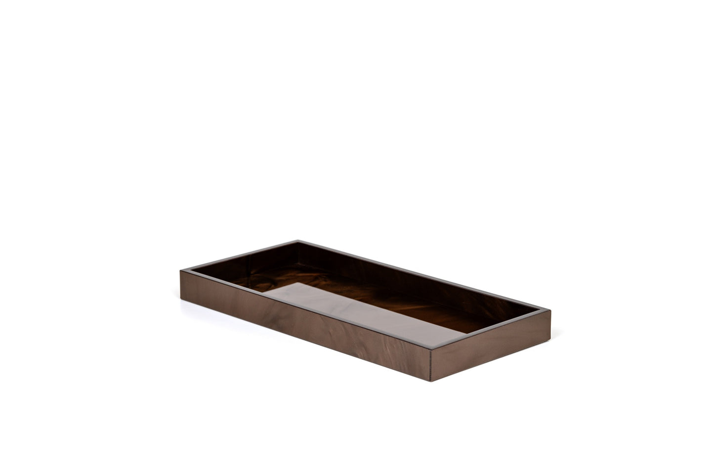 Pinetti Bea rectangular tray | Part of the Bea bathroom set | Made in resin, available in cream, taupe, coffee, and light grey | Chrome or gold finish | A stylish and functional tray for bathroom essentials | Bathroom accessories | 2Jour Concierge, your luxury lifestyle shop