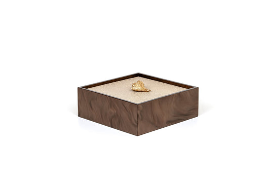 Pinetti Bea square box | Part of the Bea bathroom set | Made in resin, available in cream, taupe, coffee, and light grey | Chrome or gold finish | A functional and elegant storage box for bathroom essentials | Bathroom storage | 2Jour Concierge, your luxury lifestyle shop