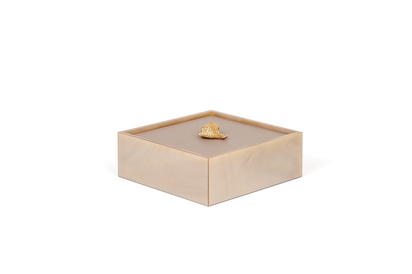 Pinetti Bea square box | Part of the Bea bathroom set | Made in resin, available in cream, taupe, coffee, and light grey | Chrome or gold finish | A functional and elegant storage box for bathroom essentials | Bathroom storage | 2Jour Concierge, your luxury lifestyle shop