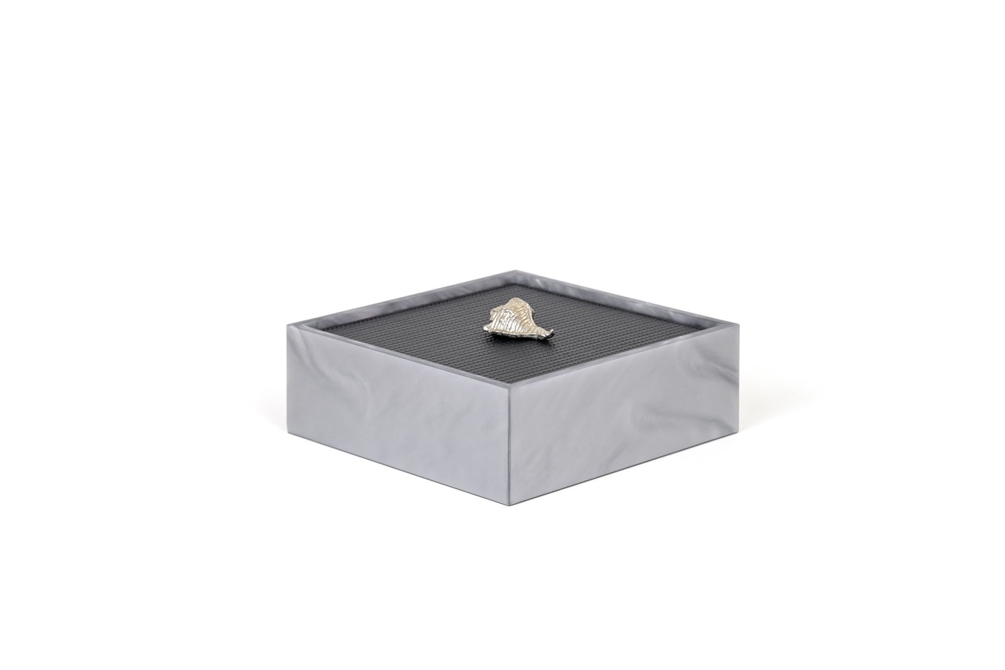 Pinetti Bea square box | Part of the Bea bathroom set | Made in resin, available in cream, taupe, coffee, and light grey | Chrome or gold finish | A functional and elegant storage box for bathroom essentials | Bathroom storage | 2Jour Concierge, your luxury lifestyle shop