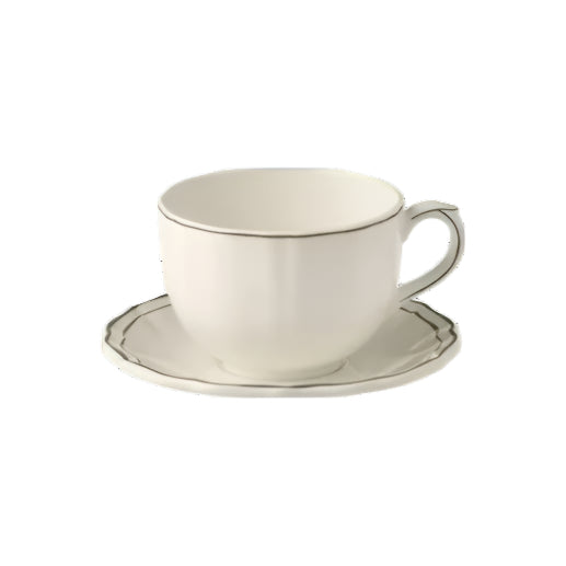 Gien Les Filets | Jumbo Cup & Saucer: Fine earthenware with hand-painted rim and smooth, glazed finish, ideal for generous servings of tea or coffee | Tableware & Serveware / Cups & Mugs | 2Jour Concierge, your luxury lifestyle shop