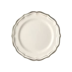 Les Filets Earthenware Dessert Plate with Hand-Painted Rim