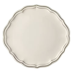 Les Filets Earthenware Cake Platter with Hand-Painted Rim