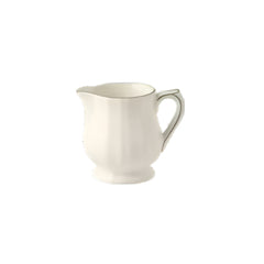 Les Filets Earthenware Creamer with Hand-Painted Rim