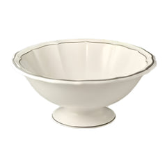 Les Filets Earthenware Open Vegetable Bowl with Hand-Painted Rim