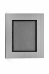 Leather-Covered Picture Frame With Silver-Plated Insert And Suede Back Rectangular Small
