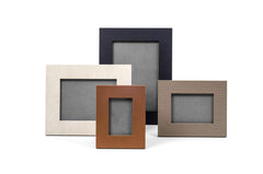 Picture Frame: Leather-Covered with Magnetic Back Opening