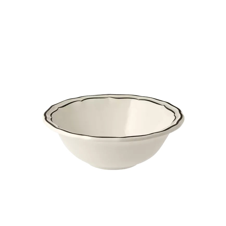 Les Filets Earthenware Cereal Bowl with Hand-Painted Rim