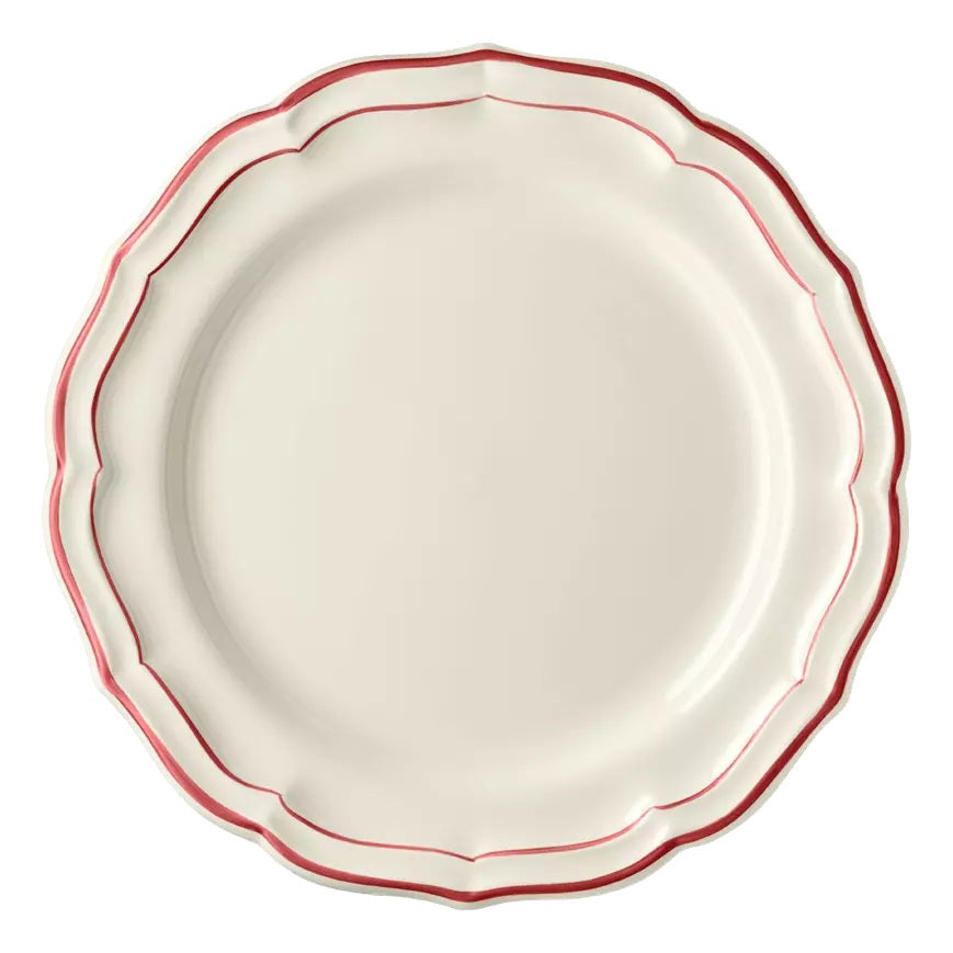 Les Filets Earthenware Dinner Plate with Hand-Painted Rim