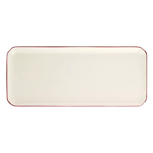 Gien Les Filets | Oblong Serving Tray: Fine earthenware with hand-painted rim and smooth, glazed finish, ideal for presenting appetizers or finger foods | Tableware & Serveware / Serving Dishes & Platters | 2Jour Concierge, your luxury lifestyle shop