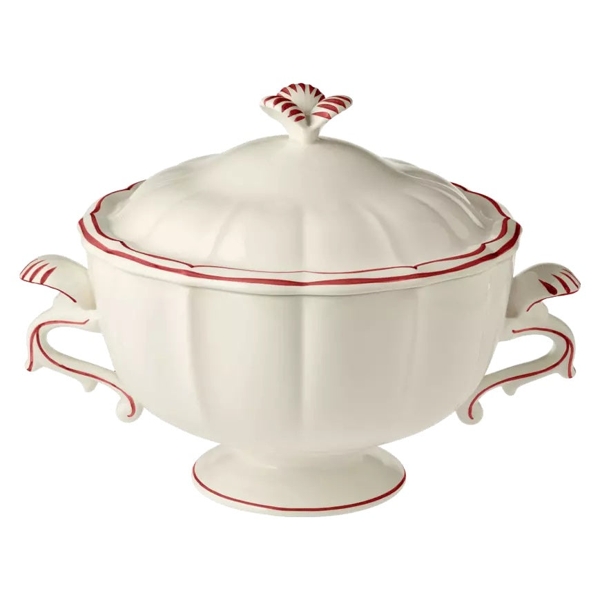 Gien Les Filets | Soup Tureen: Fine earthenware with hand-painted rim and smooth, glazed finish, ideal for presenting soups and stews at the table | Tableware & Serveware / Tureens & Serving Bowls | 2Jour Concierge, your luxury lifestyle shop