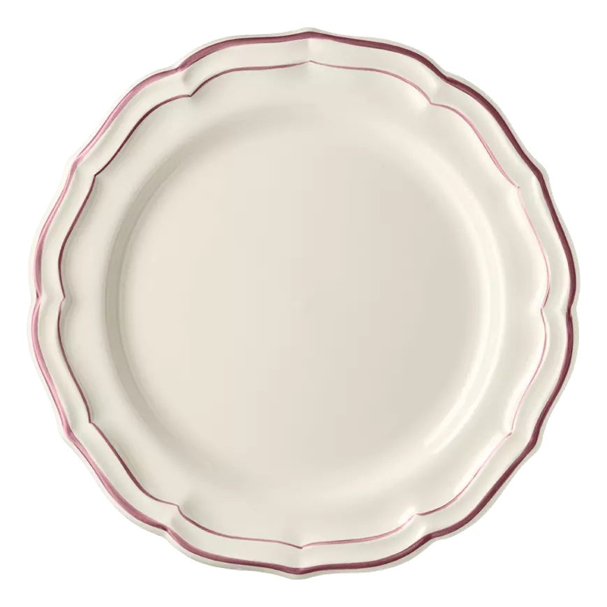 Les Filets Earthenware Dinner Plate with Hand-Painted Rim