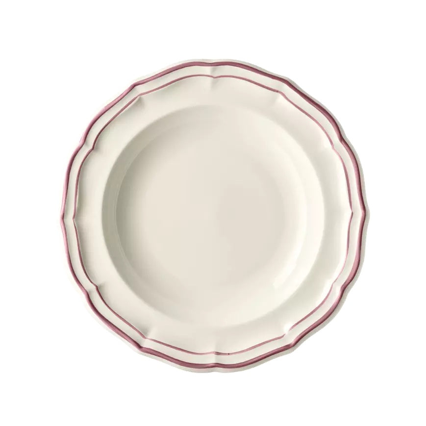 Les Filets Earthenware Rim Soup Plate with Hand-Painted Rim
