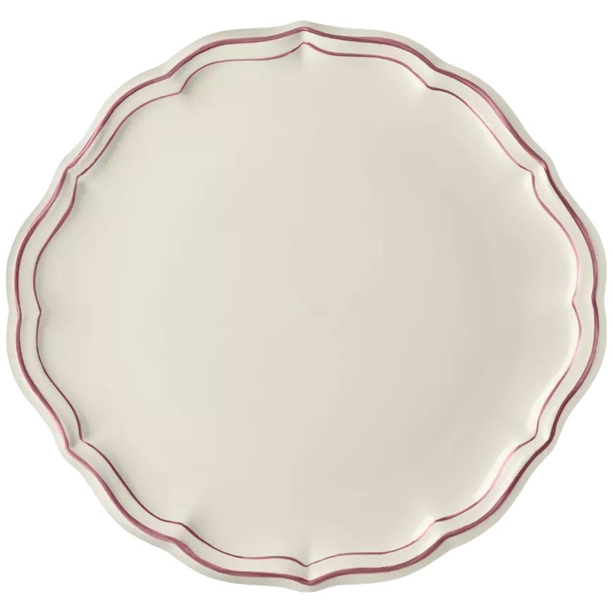 Gien Les Filets | Cake Platter: Fine earthenware with hand-painted rim and smooth, glazed finish, perfect for serving cakes, pastries, or desserts with elegance | Tableware & Serveware / Serving Dishes & Platters | 2Jour Concierge, your luxury lifestyle shop