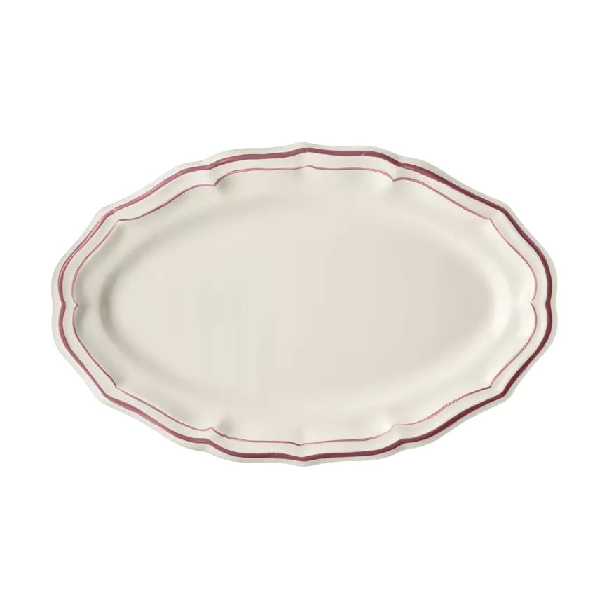 Gien Les Filets | Oval Platter: Fine earthenware with hand-painted rim and smooth, glazed finish, perfect for serving meats, vegetables, or composed dishes | Tableware & Serveware / Serving Dishes & Platters | 2Jour Concierge, your luxury lifestyle shop