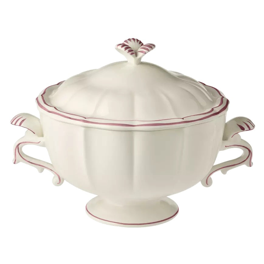Gien Les Filets | Soup Tureen: Fine earthenware with hand-painted rim and smooth, glazed finish, ideal for presenting soups and stews at the table | Tableware & Serveware / Tureens & Serving Bowls | 2Jour Concierge, your luxury lifestyle shop