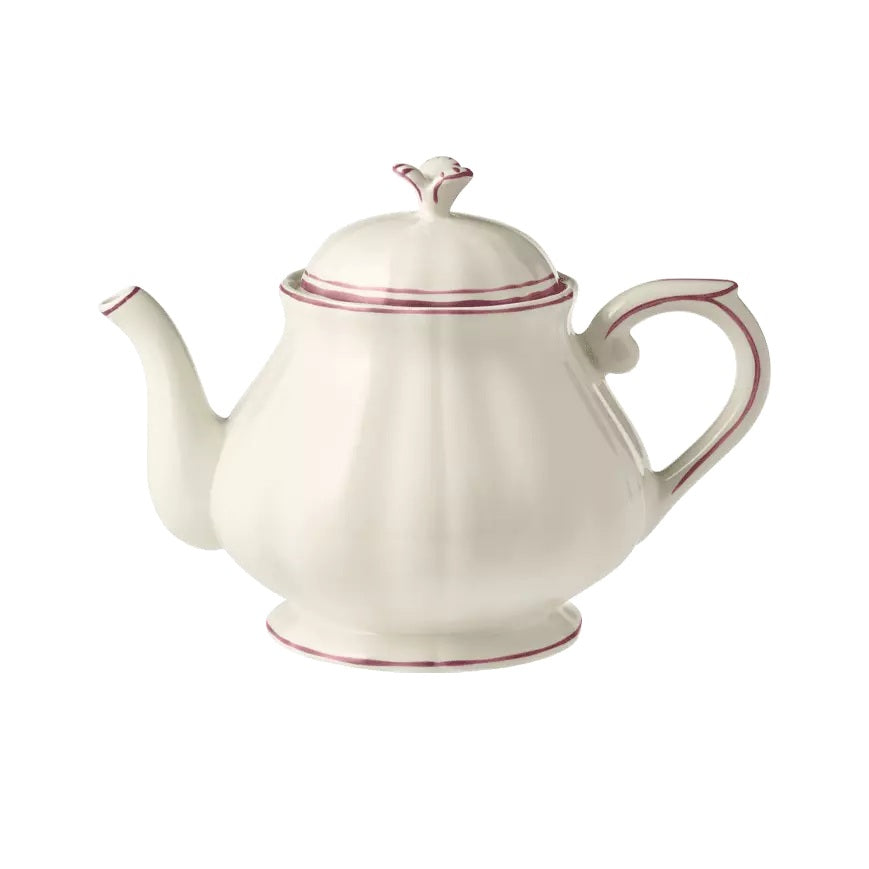 Gien Pivoines Vertes | Teapot: Fine earthenware with hand-painted green floral motif and smooth, glazed finish, perfect for refined tea presentation | Tableware & Serveware / Tea & Coffee Pots | 2Jour Concierge, your luxury lifestyle shop