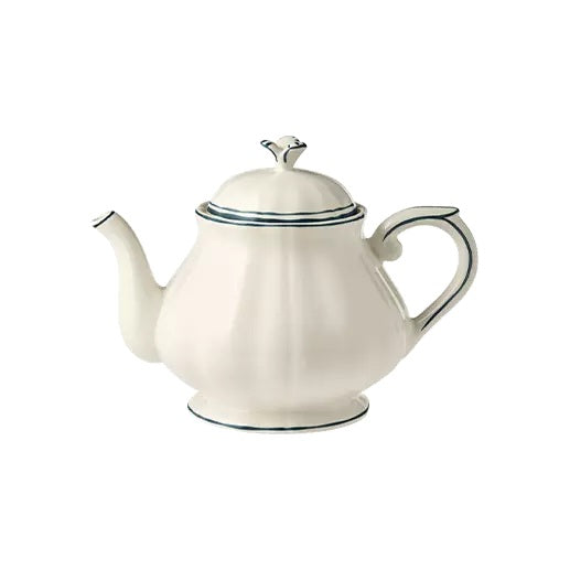 Gien Pivoines Vertes | Teapot: Fine earthenware with hand-painted green floral motif and smooth, glazed finish, perfect for refined tea presentation | Tableware & Serveware / Tea & Coffee Pots | 2Jour Concierge, your luxury lifestyle shop