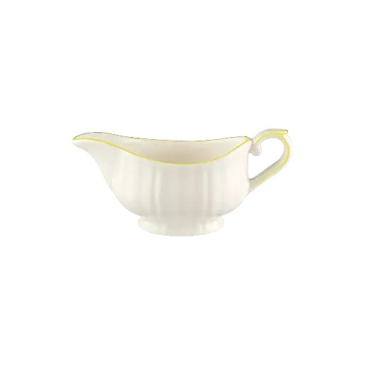 Gien Les Filets | Gravy Boat: Fine earthenware with hand-painted rim and smooth, glazed finish, perfect for serving sauces or gravies in timeless style | Tableware & Serveware / Sauce & Gravy Boats | 2Jour Concierge, your luxury lifestyle shop