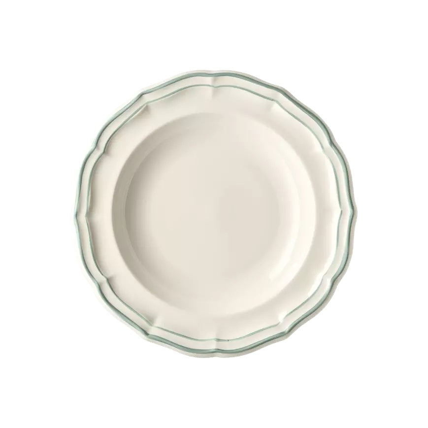 Les Filets Earthenware Rim Soup Plate with Hand-Painted Rim