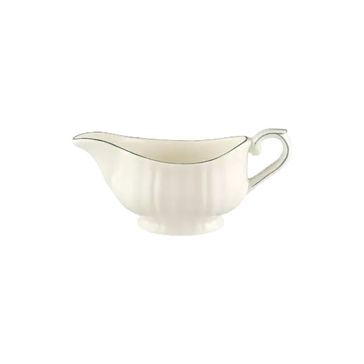 Gien Les Filets | Gravy Boat: Fine earthenware with hand-painted rim and smooth, glazed finish, perfect for serving sauces or gravies in timeless style | Tableware & Serveware / Sauce & Gravy Boats | 2Jour Concierge, your luxury lifestyle shop