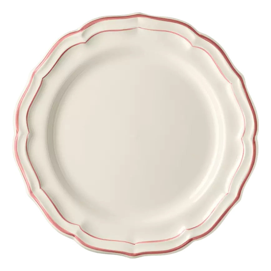 Les Filets Earthenware Dinner Plate with Hand-Painted Rim