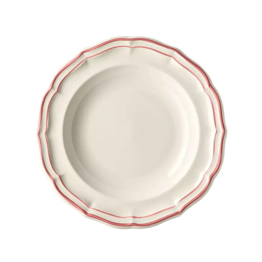 Les Filets Earthenware Rim Soup Plate with Hand-Painted Rim