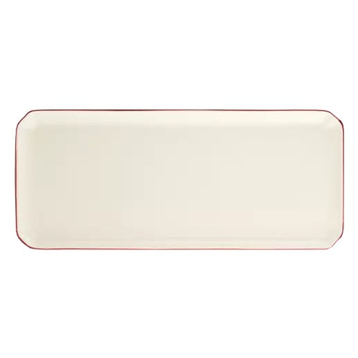Gien Les Filets | Oblong Serving Tray: Fine earthenware with hand-painted rim and smooth, glazed finish, ideal for presenting appetizers or finger foods | Tableware & Serveware / Serving Dishes & Platters | 2Jour Concierge, your luxury lifestyle shop