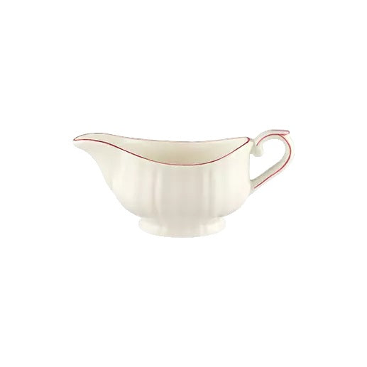 Gien Les Filets | Gravy Boat: Fine earthenware with hand-painted rim and smooth, glazed finish, perfect for serving sauces or gravies in timeless style | Tableware & Serveware / Sauce & Gravy Boats | 2Jour Concierge, your luxury lifestyle shop